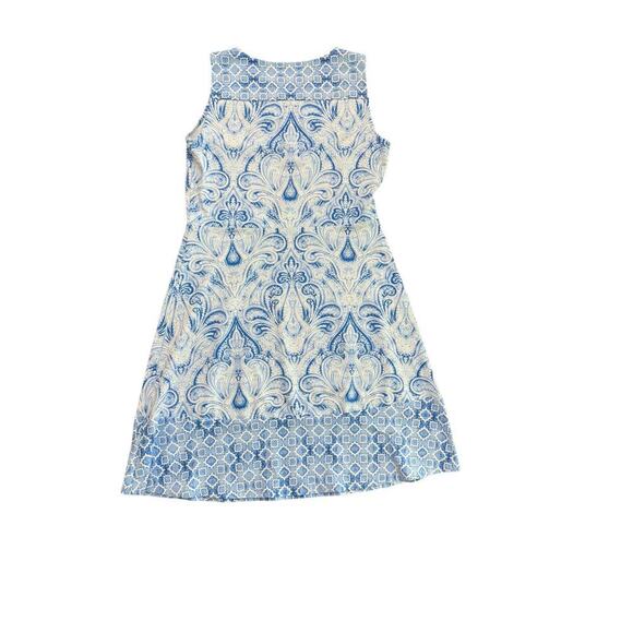 J. McLaughlin Women's Sleeveless Blue Geometric Catalina Sheath Dress Size Large - Picture 5 of 7